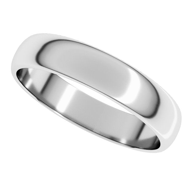 14K X1 White Gold Lightweight Half Round Band