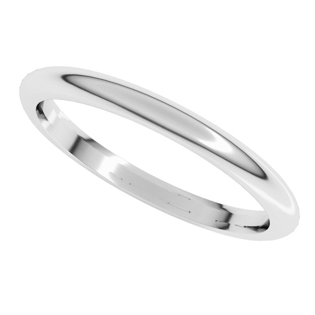 18K Palladium White Gold Comfort-Fit Half Round Band