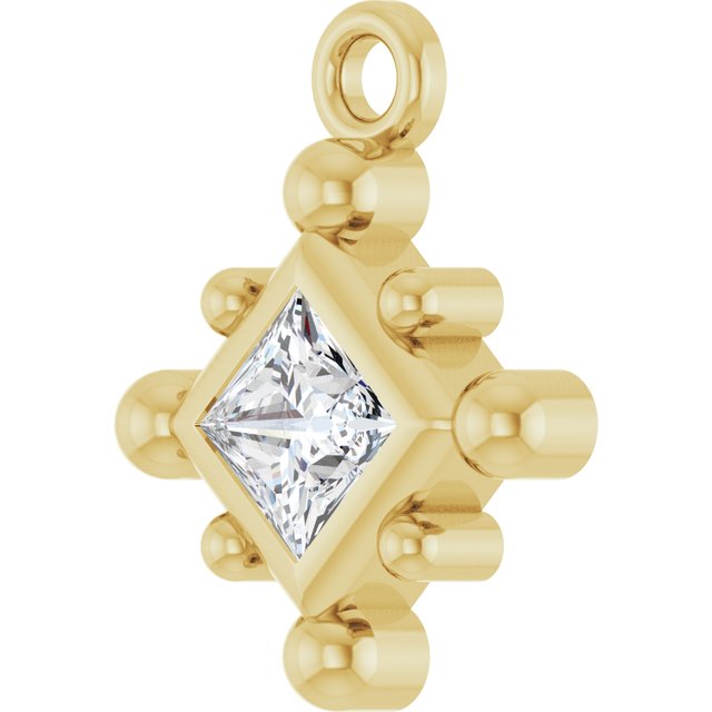 1/10 CT Lab-Grown Diamond Bezel-Set Beaded Dangle