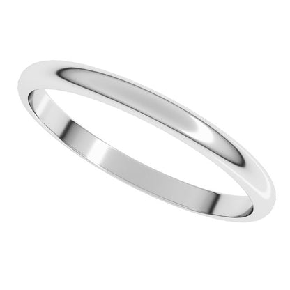 14K X1 White Gold Lightweight Half Round Band