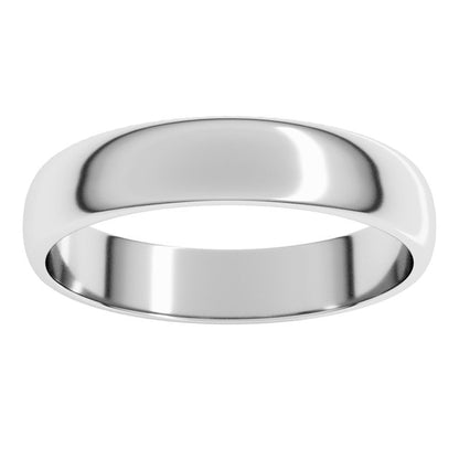 14K X1 White Gold Lightweight Half Round Band