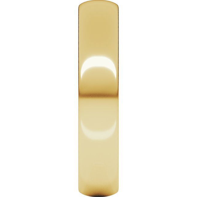 14K Yellow Gold Lightweight Half Round Band, 4.5 mm