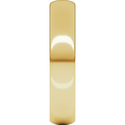 14K Yellow Gold Lightweight Half Round Band, 4.5 mm