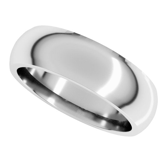 14K X1 White Gold Comfort-Fit Half Round Band