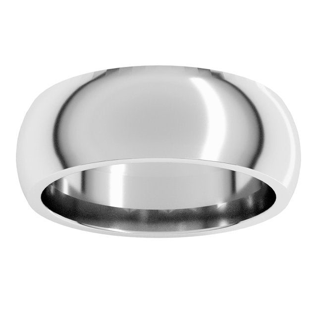 14K X1 White Gold Comfort-Fit Half Round Band