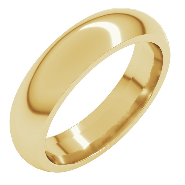 14K Yellow Gold Comfort-Fit Half Round Band