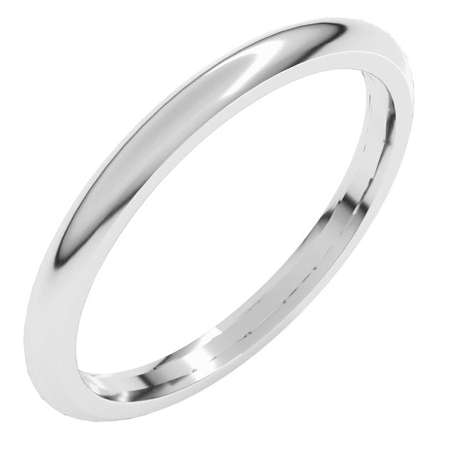 14K X1 White Gold Comfort-Fit Half Round Band