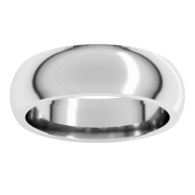 14K X1 White Gold Comfort-Fit Half Round Band