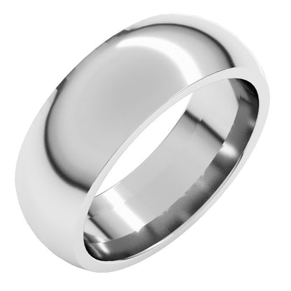 14K X1 White Gold Comfort-Fit Half Round Band