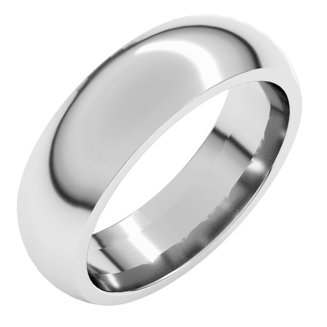 14K X1 White Gold Comfort-Fit Half Round Band