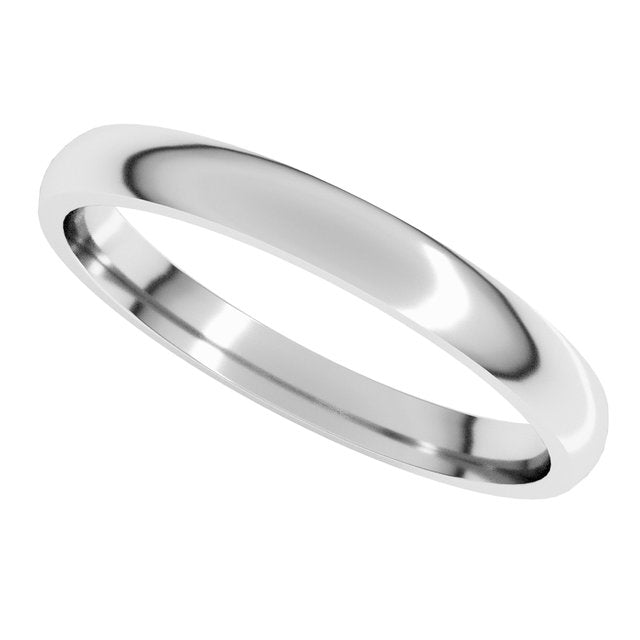 14K White Gold Lightweight Comfort-Fit Half Round Band