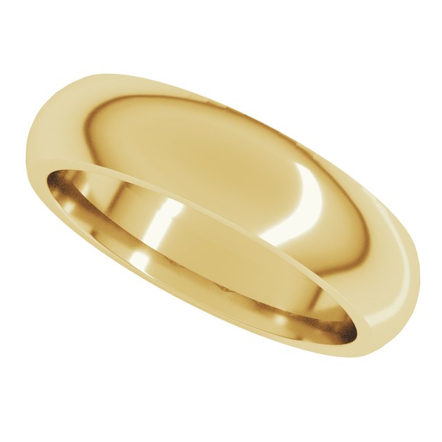 14K Yellow Gold Comfort-Fit Half Round Band