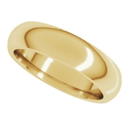 14K Yellow Gold Comfort-Fit Half Round Band