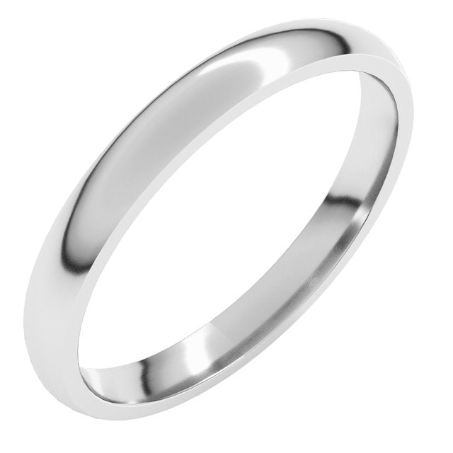 14K White Gold Lightweight Comfort-Fit Half Round Band