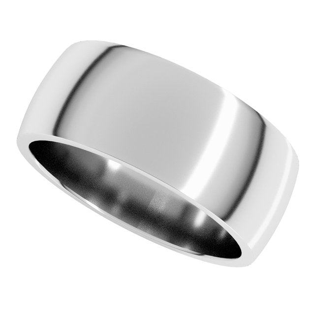 Sterling Silver Lightweight Comfort-Fit Half Round Band