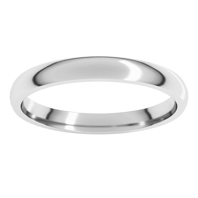 14K White Gold Lightweight Comfort-Fit Half Round Band