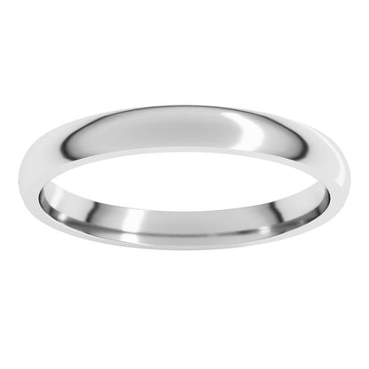 14K White Gold Lightweight Comfort-Fit Half Round Band
