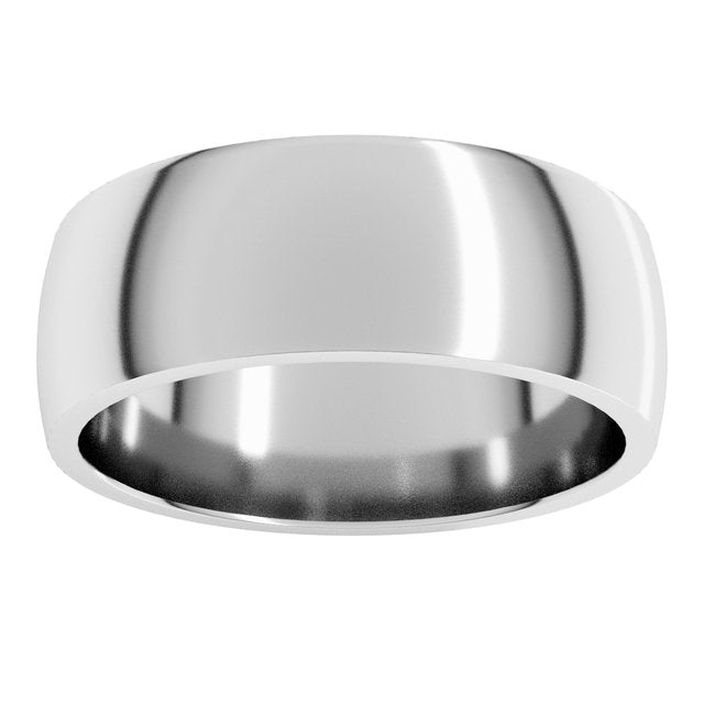 14K White Gold Lightweight Comfort-Fit Half Round Band