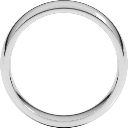 14K White Gold Lightweight Comfort-Fit Half Round Band