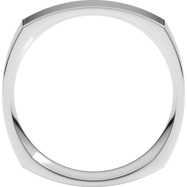 10K White Gold Comfort-Fit Square Band, 5 mm