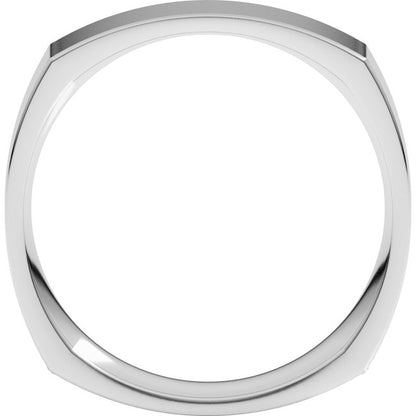 10K White Gold Comfort-Fit Square Band, 5 mm