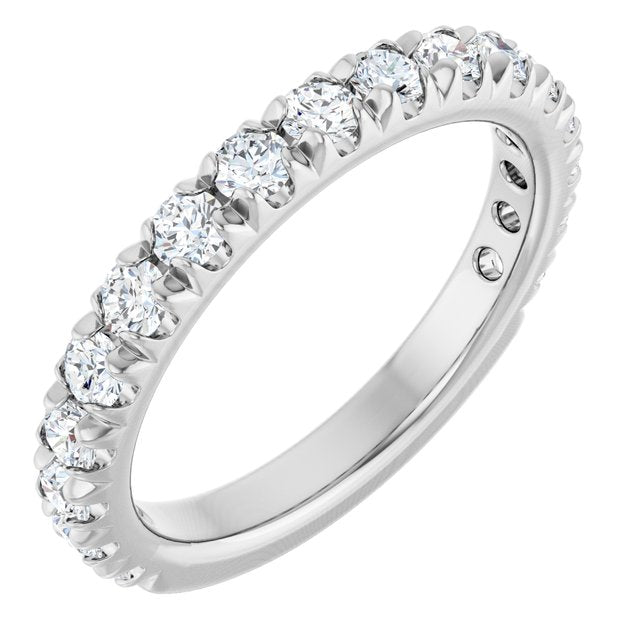 1 CTW Natural Diamond French-Set Anniversary Band, 2.4 mm