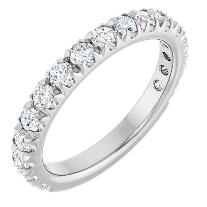 1 CTW Natural Diamond French-Set Anniversary Band, 2.4 mm