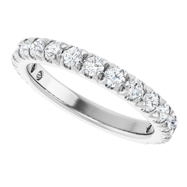 1 CTW Natural Diamond French-Set Anniversary Band, 2.4 mm