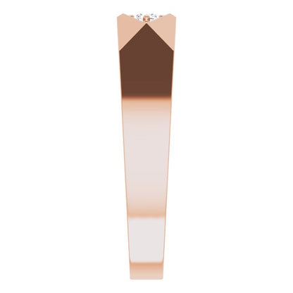 1/10 CTW Lab-Grown Diamond Geometric Tapered Band
