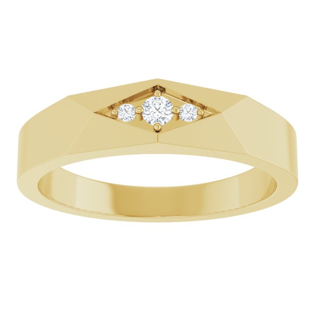 .03 CTW Natural Diamond Geometric Tapered Band