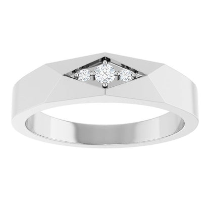 1/10 CTW Lab-Grown Diamond Geometric Tapered Band