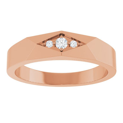 .03 CTW Natural Diamond Geometric Tapered Band