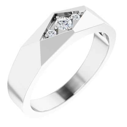 .04 CTW Natural Diamond Geometric Tapered Band