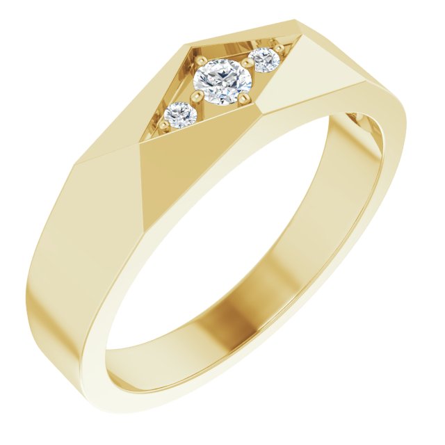 .04 CTW Natural Diamond Geometric Tapered Band
