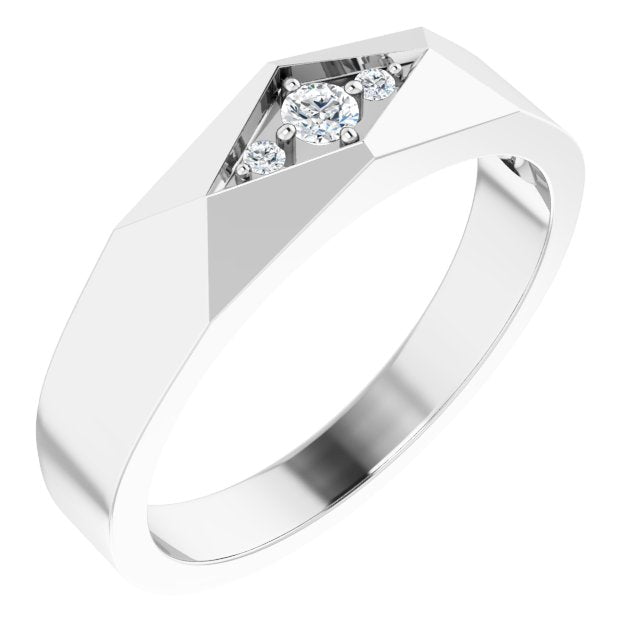 1/10 CTW Lab-Grown Diamond Geometric Tapered Band