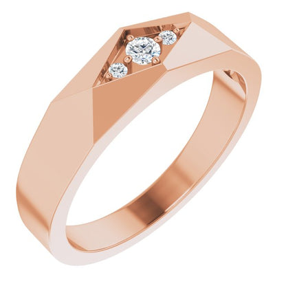 1/10 CTW Lab-Grown Diamond Geometric Tapered Band
