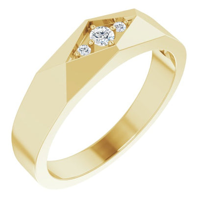.03 CTW Natural Diamond Geometric Tapered Band
