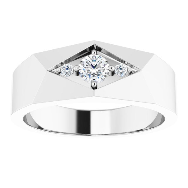 1/3 CTW Lab-Grown Diamond Geometric Tapered Band