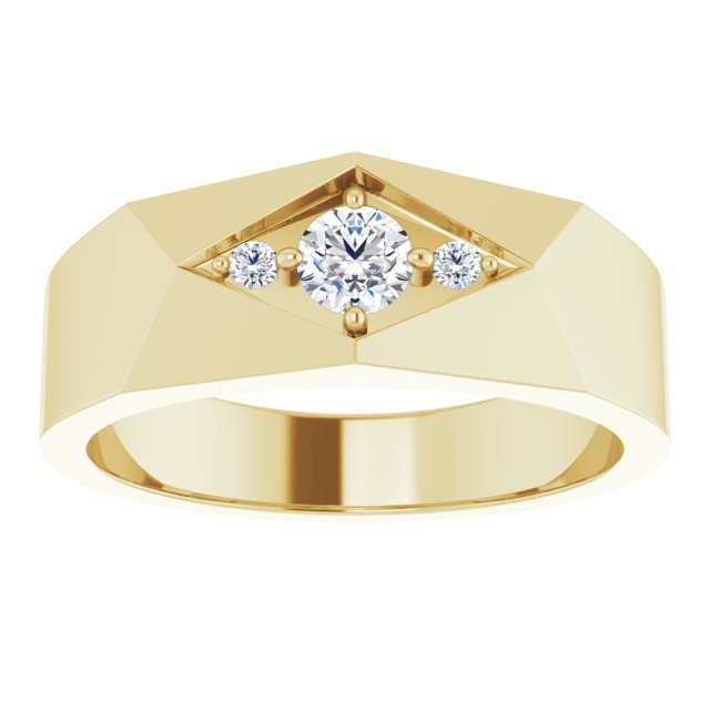1/3 CTW Lab-Grown Diamond Geometric Tapered Band