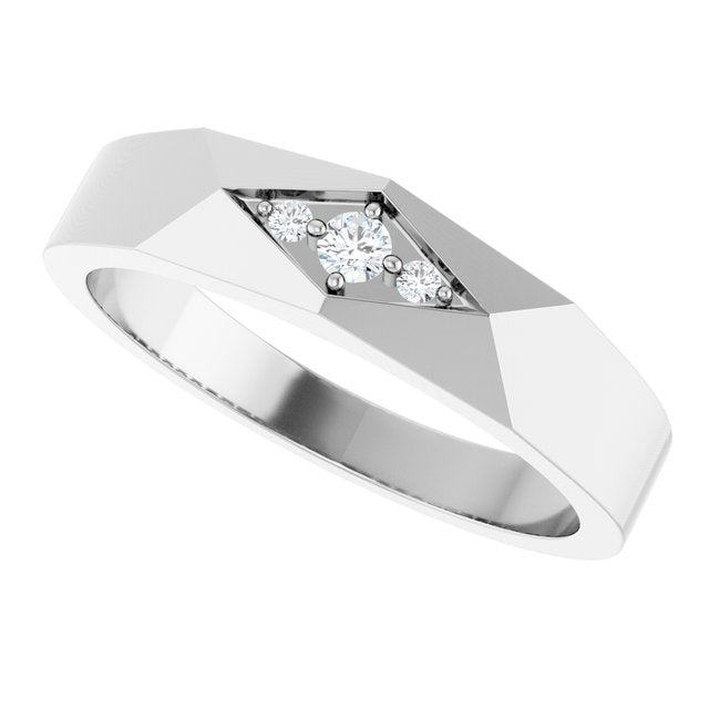 .03 CTW Natural Diamond Geometric Tapered Band