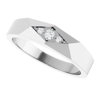 1/10 CTW Lab-Grown Diamond Geometric Tapered Band