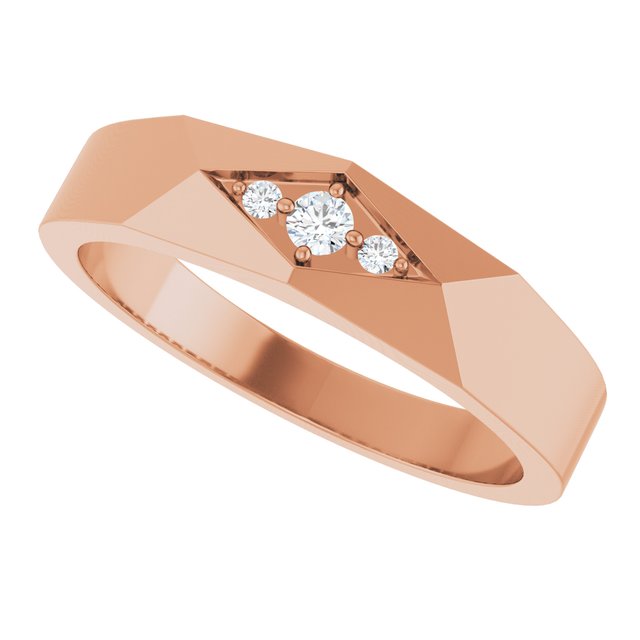 .03 CTW Natural Diamond Geometric Tapered Band