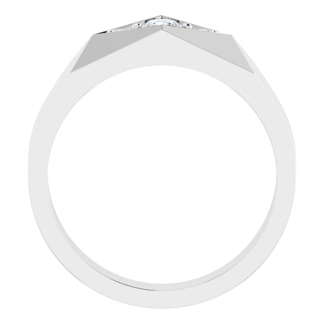 1/3 CTW Lab-Grown Diamond Geometric Tapered Band