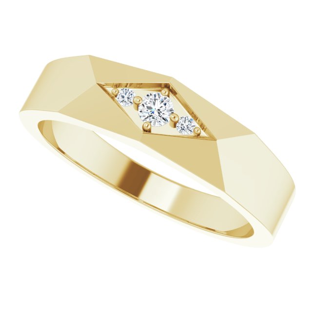 .03 CTW Natural Diamond Geometric Tapered Band