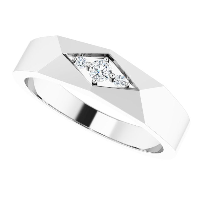 1/10 CTW Lab-Grown Diamond Geometric Tapered Band