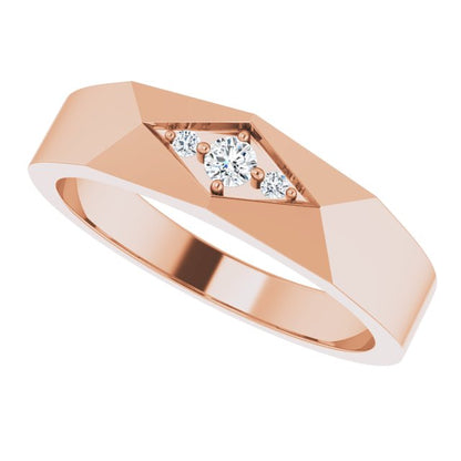 1/10 CTW Lab-Grown Diamond Geometric Tapered Band