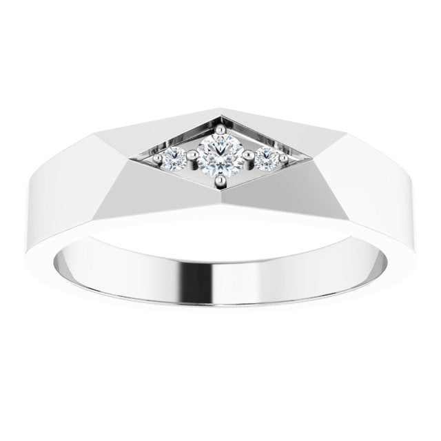 .03 CTW Natural Diamond Geometric Tapered Band