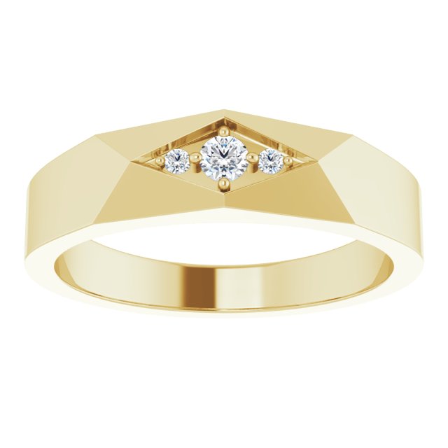 .03 CTW Natural Diamond Geometric Tapered Band