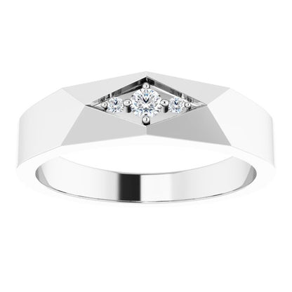 1/10 CTW Lab-Grown Diamond Geometric Tapered Band