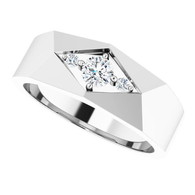 1/3 CTW Lab-Grown Diamond Geometric Tapered Band